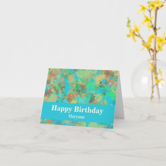 Moderne groene en gele druppels Abstract ontwerp Kaart (Gele Bloem)