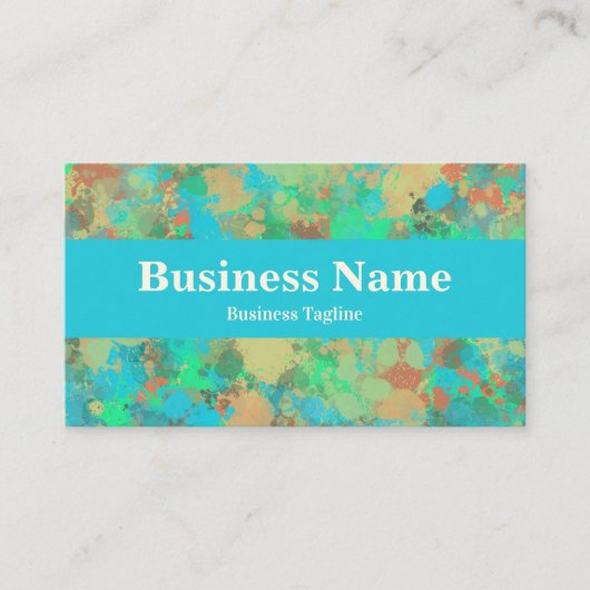 Moderne groene en gele druppels Abstract ontwerp Visitekaartje (Voorkant)