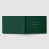 Moderne groene en gouden chique bruiloft gastenboek (Volledig)