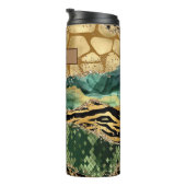 Moderne groene en gouden dierenprint agaat thermosbeker (Geroteerd rechts)