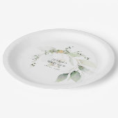 Moderne groene en gouden eucalyptus papieren bordje (Gekanteld)