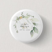 Moderne groene en gouden Eucalyptus   Ronde Button 3,2 Cm (Voorkant)