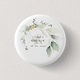 Moderne groene en gouden Eucalyptus Ronde Button 3,2 Cm