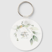 Moderne groene en gouden eucalyptus sleutelhanger (Voorkant)