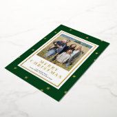 Moderne groene en gouden folie kerstkaart folie feestdagenkaart (Gedraaid)
