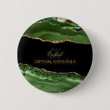 Moderne groene en gouden glinsterende monogram