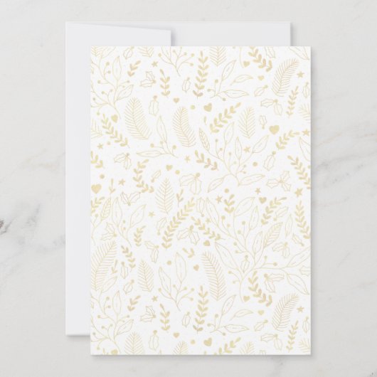 Moderne Groene en Gouden Vakantie Party Kaart (Achterkant)