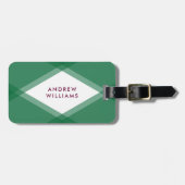 Moderne groene en Paarse gelaagde geometrie Bagagelabel (Voorkant horizontaal)