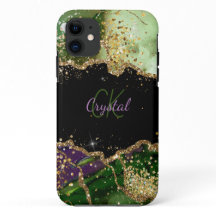 Moderne groene en Paarse glitteragaat