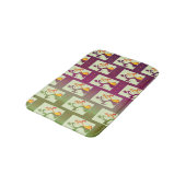 Moderne groene en paarse Tulip Couple-patroon Badmat (Gekanteld)