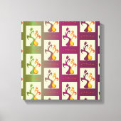 Moderne groene en paarse Tulip Couple-patroon Canvas Afdruk (Voorkant)