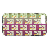 Moderne groene en paarse Tulip Couple-patroon Case-Mate iPhone Case (Achterkant (Horizontaal))