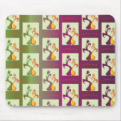 Moderne groene en paarse Tulip Couple-patroon Muismat (Voorkant)