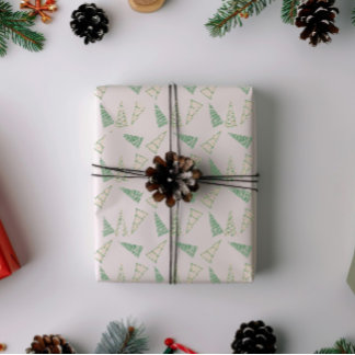 Moderne groene en rode kerstboom cadeaupapier