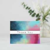 Moderne groene en rode ruimte-nevel aquarel briefkaart (Staand voorkant)