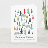 Moderne groene en roze Beren en bosbomen