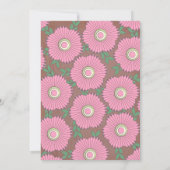 Moderne groene en Roze Bloemen bruiloft uitnodigin Kaart (Achterkant)