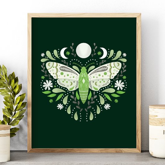 Moderne groene en witte abstracte motillustratie poster