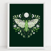 Moderne groene en witte abstracte motillustratie poster