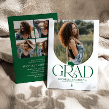 Moderne groene en witte boog foto afstuderen