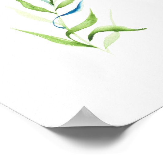 Moderne groene en witte botanische afdrukken poster (Hoek)