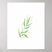 Moderne groene en witte botanische afdrukken poster (Voorkant)