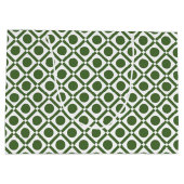 Moderne groene en witte geometrische monogrammen n large cadeautasje (Achterkant)