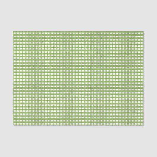 Moderne groene en witte Gingham-patroon Favor Tissuepapier (Voorkant)