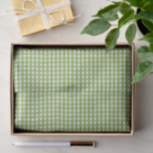 Moderne groene en witte Gingham-patroon Favor Tissuepapier (Geschenk)