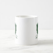 Moderne groene en witte golfbal naammonogram koffiemok (Center)