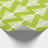 Moderne groene en witte kerstbomen cadeaupapier (Hoek)