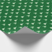 Moderne groene en witte kerstbomen vakantie cadeaupapier (Hoek)