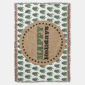 Moderne groene en witte kerstboom deken (Voorkant Verticaal)