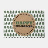 Moderne groene en witte kerstboom deurmat (Voorkant)