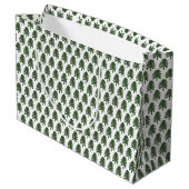 Moderne Groene en Witte Kerstboom Gift Bag Groot Cadeauzakje (Achterkant Gekanteld)
