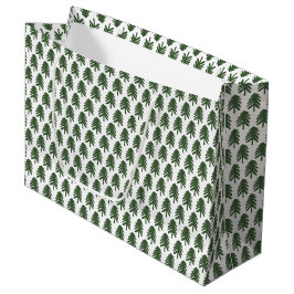 Moderne Groene en Witte Kerstboom Gift Bag Groot Cadeauzakje