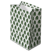 Moderne Groene en Witte Kerstboom Gift Bag Medium Cadeauzakje (Achterkant Gekanteld)