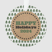 Moderne groene en witte kerstboom ornament (voorkant)