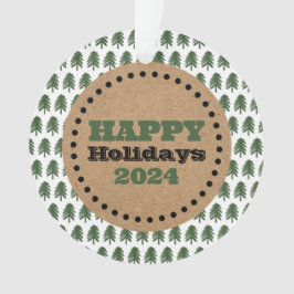 Moderne groene en witte kerstboom ornament