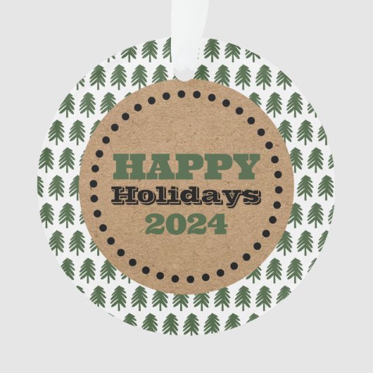 Moderne groene en witte kerstboom ornament (voorkant)