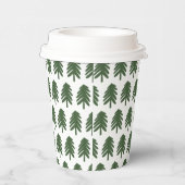 Moderne groene en witte kerstboom papieren bekers (Rechts)