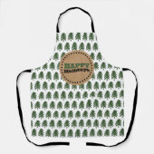 Moderne groene en witte kerstboom schort (Voorkant)