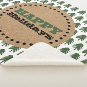 Moderne groene en witte kerstboom sherpa deken (3/4)