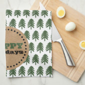 Moderne groene en witte kerstboom theedoek (Quarter Fold)