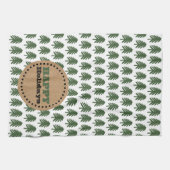 Moderne groene en witte kerstboom theedoek (Horizontaal)