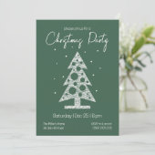 Moderne groene en witte kerstfeest uitnodiging (Staand voorkant)