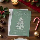 Moderne groene en witte kerstfeest uitnodiging