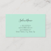 Moderne, groene en witte marmernagels visitekaartje (Achterkant)