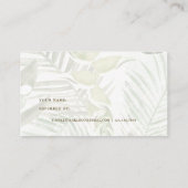 Moderne, groene en witte palmafdrukken aanbevelingskaartje (Achterkant)