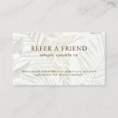 Moderne, groene en witte palmafdrukken aanbevelingskaartje (Voorkant)